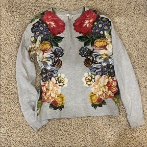 J. Crew floral crew neck sweatshirt